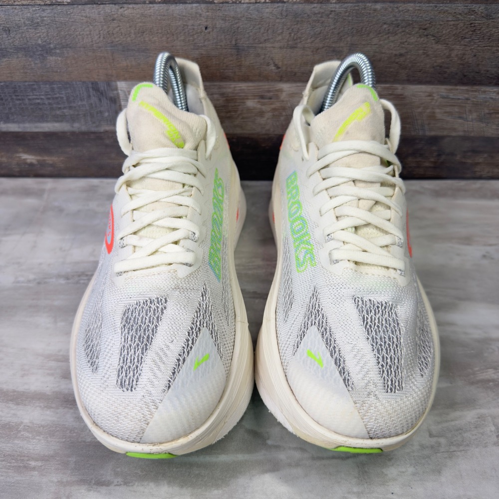 Brooks Hyperion Max Running Shoes Womens Size 7 White Neon Green 1204551B182 - Picture 2 of 9